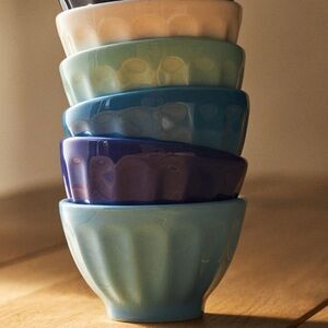 Latte Stone Nut Bowls Assorted Set Of Six: Amélie Edition Ocean Blues